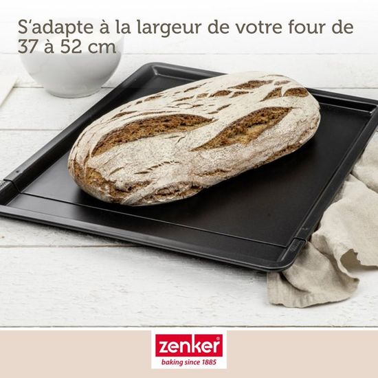 Lot De 2 Plaques à Pâtisserie Extensibles Zenker - Acier, Revêtement Antiadhésif, 37-52 X 33 Cm