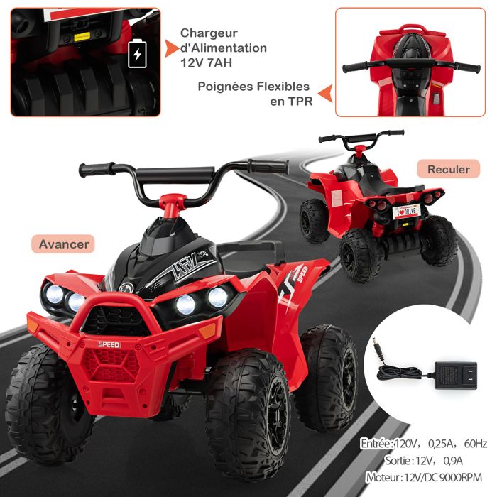 12V Quad Electrique pour Enfants, Voiture Electrique Enfants ATV à