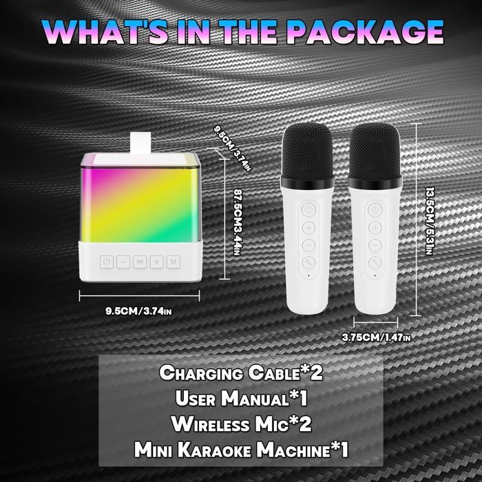Mini Machine Karaoké Portable Sans Fil – 6 Effets Vocaux, Bluetooth Hi-Fi, Lumières LED Rythmées, Support TF/USB/AUX, Beige – Idéale Fêtes, Voyages, Extérieur