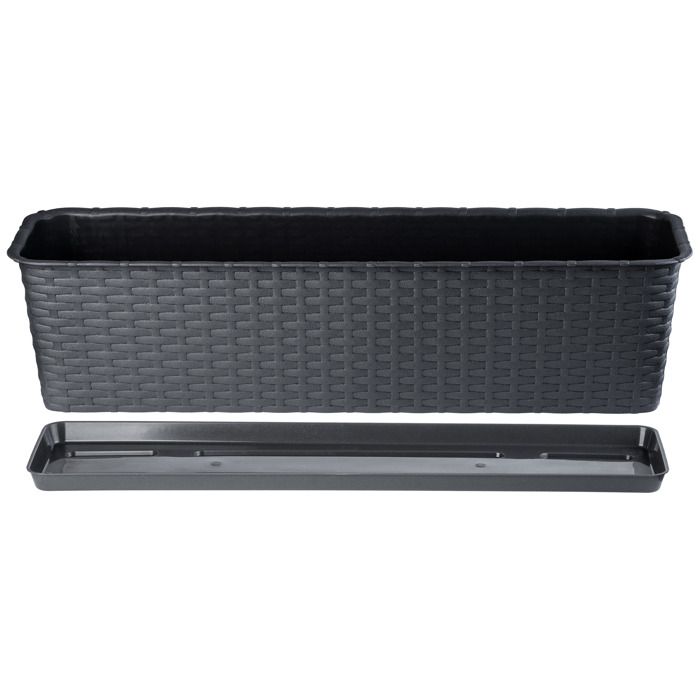 KADAX Jardinière rectangulaire 18,5 x 56 cm avec insert