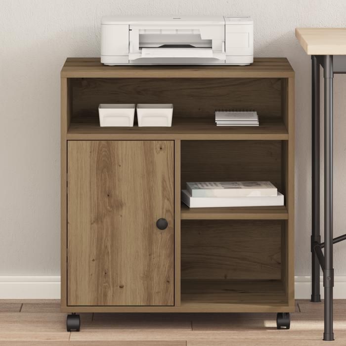 Support D'imprimante En Bois Contrecollé Chêne Sonoma 49x40x22,5 Cm