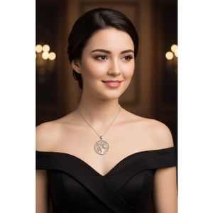 Broche Aimantée Arbre De Vie Argenté Et Noir - Neuf Avec étiquettes, Bijou Symbolique Sans Marque