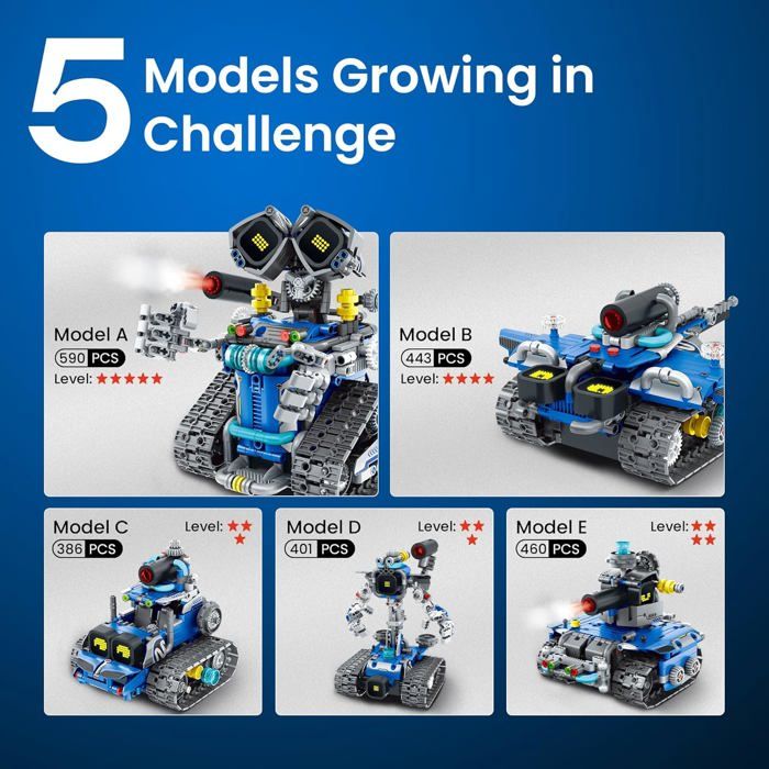 IKUPER Robot Technic 6 En 1 Programmable – 631 Pièces, Télécommande Et Application Pour Enfants 6-12 Ans