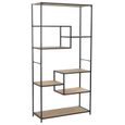Yulinshop Bibliotheque Bois De Sapin Massif Et Acier 90 5 X 35 X