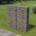 🎋7878 Mur à gabion  Panneaux de clôture Panier de gabion- Jardinière- Parterre surélevé -avec couvercles Acier galvanisé 100x20x100-0