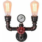 OKUMGGYJ Appliques murales vintage Steampunk Lampe murale rustique en forme de tuyau d'eau Lampe murale industrielle pour décoration de