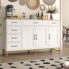 NHHF Buffet Cuisine Meuble de Rangement-140x40x80 CM-étagères réglables-Buffet Salon avec 4 Portes 6 Tiroirs-pour Salon,Salle à Manger