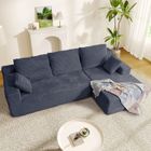 BRAND Canapé d'angle droit 263x171x 59cm, combinaison libre, sans assemblage canapé en L 4 places avec méridienne Gris en Velours cotelé