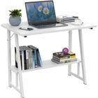 VIVOLILV Bureau Blanc, Bureaux d'ordinateur avec étagère Inférieure, Table PC Moderne Simple,80x50x73cm, Adapté au Salon, à la Maison