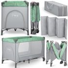 Lit parapluie bébé MoMi Belove - Vert - Dimensions 125x65x78 cm - Sommier inclu