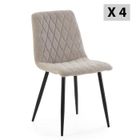 VS VENTA-STOCK Pack 4 chaises Abril recouvertes de tissu beige