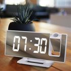 ZGKWL Reveil Projecteur Plafond Horloge Digitale Numérique avec Miroir LED Écran Alarme Snooze USB Bureau Cuisine Salon Chambre Cadeaux