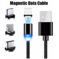 3 En 1 Micro Magnétique USB ( Android / iOS / TYPE-C ) Câble de Synchronisation Données Chargeur Charge Rapide