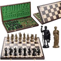 Jeu d'échecs en bois décoratif exclusif SPARTA 49,5 cm / 19,5 po avec pièces pesées!