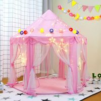 TENTE ACTIVITE - 1.4m Kids Play Tent Pink Princess Castle Toy Tent Dollhouse Fairy Tale Princess Castle