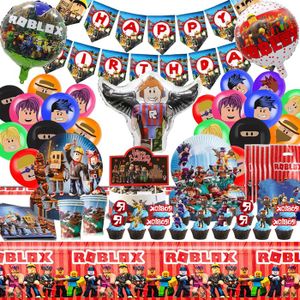 Ensemble Complet De Fête Anniversaire Roblox - Bannière 3x4FT + Décoration Pour 10 Enfants