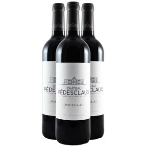 VIN ROUGE Château Pédesclaux Rouge 2020 - Lot de 3x75cl - Vin Rouge de Bordeaux - Appellation AOC Pauillac - 94-100 Decanter - Cépages