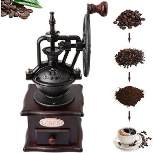Moulin à café manuel Vintage Brown moulin à café à main en bois moulin à café à manivelle moulins à grains de café avec tiroir 