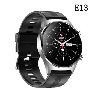 Montre connectée sport E13 Montre Connectée Hommes Sport SmartWatch GPS Support podomètre écran rond Bluetooth montre-bracelet - Argenté