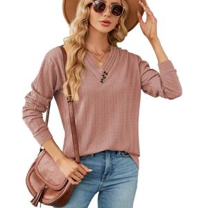 PULL Pull Femme Col V En Tricot Casual Pullover Lâche T