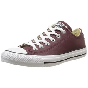 converse cuir bordeaux homme