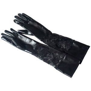dames Noir J4S9 Gants en cuir synthetique doux longs pour femmes dames Noir J4S9 Gants en cuir synthetique doux longs pour femmes