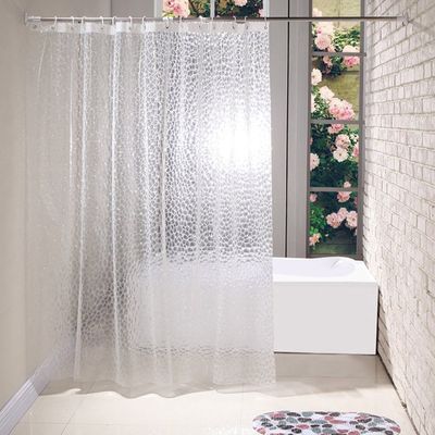 Rideau De Douche Syiboo 120x220cm Blanc Anti Moisissure 3D Avec 12 Crochets