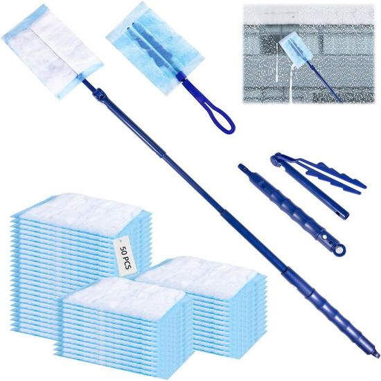 Recharge Plumeau Poussière OctBird 30 Pièces + Manche – Kit Duster Microfibre Anti-Allergènes Cheveux Poils