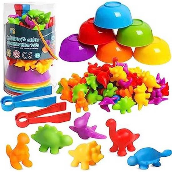 Jeux Montessori - Koala - Jouet de Tri et Comptage - 48 Koalas - 6 Couleurs Vives - 2 Pinces Jumbo - Jeux - Jouets