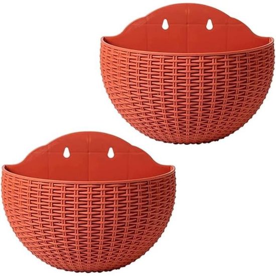 2 Pots De Fleurs Suspendus En Plastique 21 Cm - Jardinières Avec Système De Drainage Et Chaînes