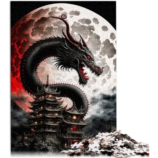 1000-teiliges Puzzle „Brave Dragon“ Für Erwachsene – 75x50 Cm, Aus Holzbrett, Mit Poster – Entspannung & Denksport