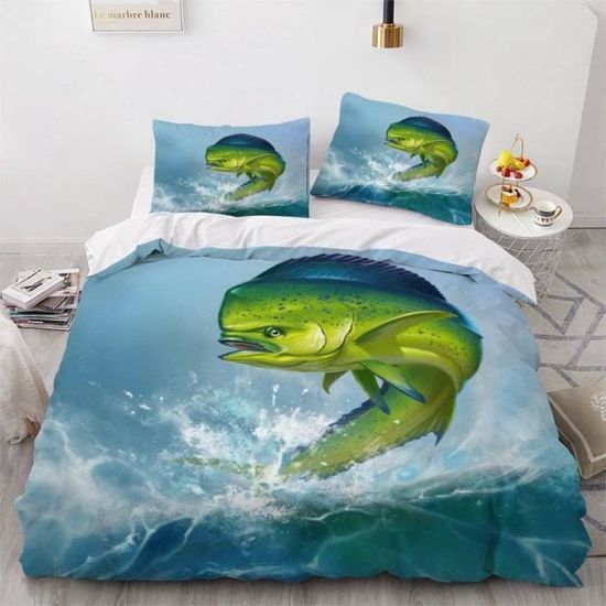 Housse De Couette 140X200 Enfant Poisson Parure De Lit 1 Personne