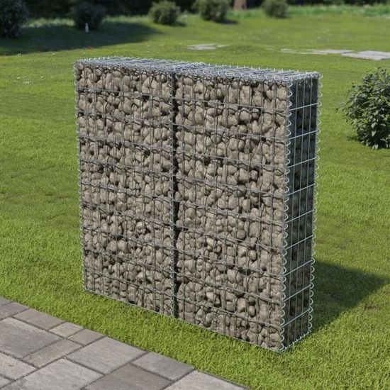 🎋7878 Mur à gabion  Panneaux de clôture Panier de gabion- Jardinière- Parterre surélevé -avec couvercles Acier galvanisé 100x20x100