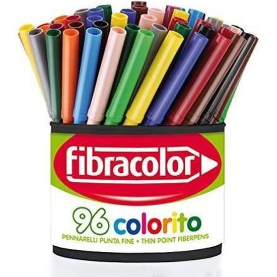 Fibracolor Colorito Pot de 96 feutres pointe fine super lavables -  Cdiscount Beaux-Arts et Loisirs créatifs