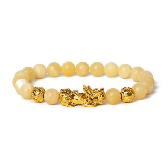 Bracelet Feng Shui Perles Jaunes Citrine - Chance Et Porte-bonheur, Neuf Avec étiquettes