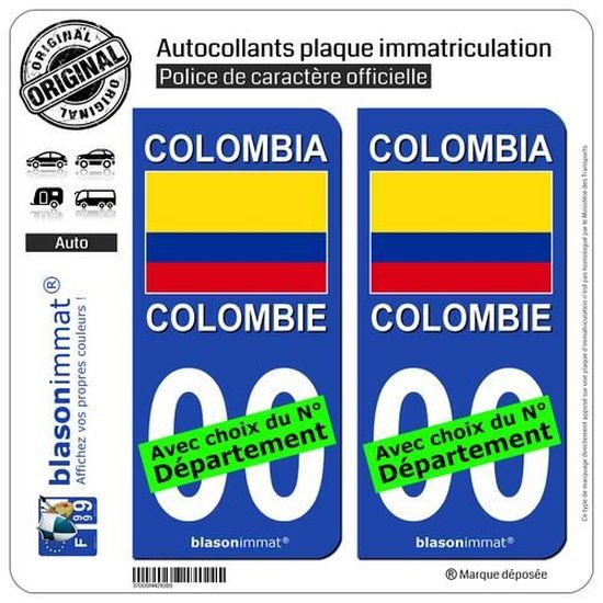2 Stickers autocollants plaque dimmatriculation OM