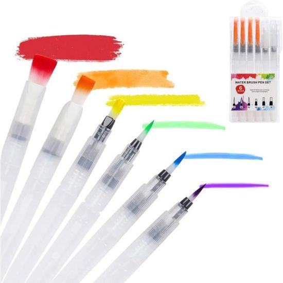 Ensemble De Pinceaux Artisanaux Pour Aquarelle, 6 Pièces