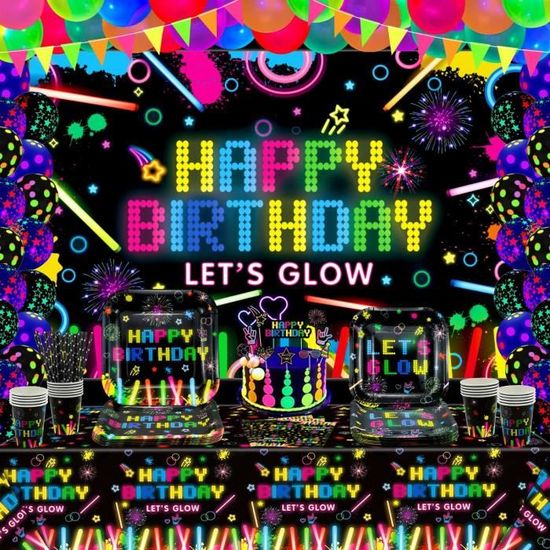 Toile De Fond De Fête Néon, Fond Lumineux, Décorations D