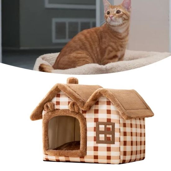 VGEBY Maison De Chat Maison Pour Chat Polyvalente, Chaude Et Confortable, Design Fermé, Lit En
