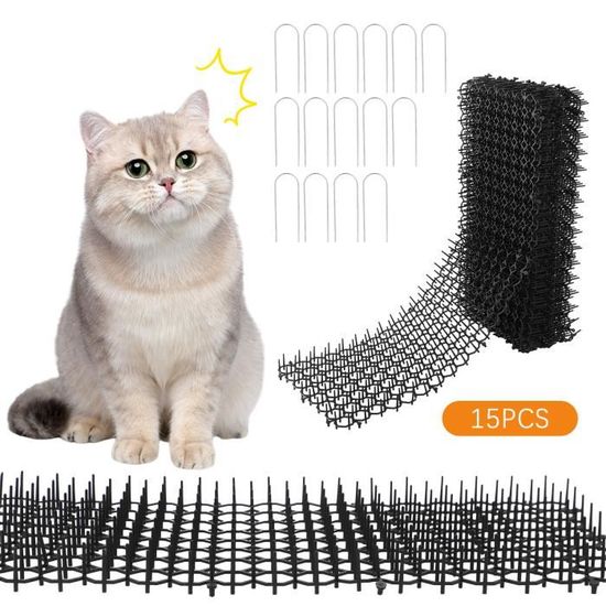 Tapis répulsifs anti-chats, 15 pièces, barrière pour animaux à pointes,  tapis à pointes dissuasives pour chats - Cdiscount Maison