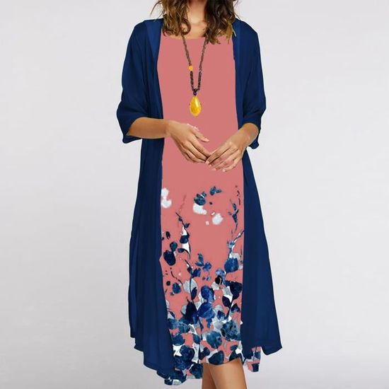 Robe Crayon NEXT En Lin Floral Multicolore - Femme Taille 8
