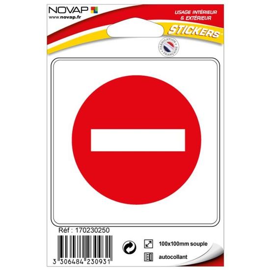 Pack De 4 Autocollants "sens Interdit" - 10 Cm Chaque - Stickers Ronds Rouges Et Blancs