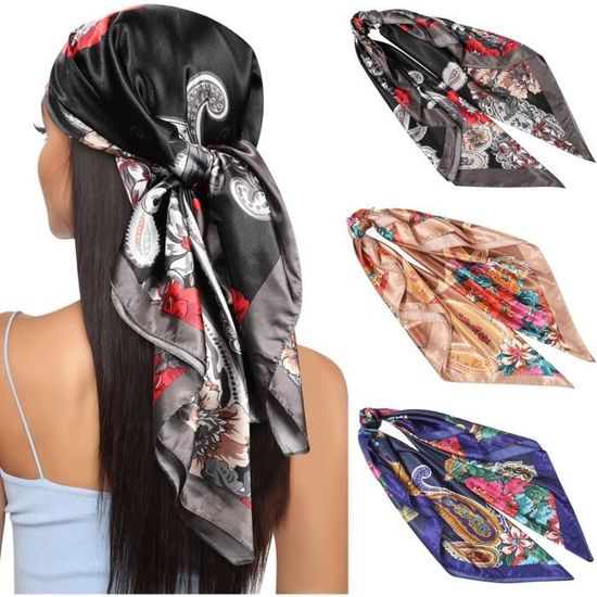 Ruban à Cheveux Uxcell – Foulard En Soie Pour Femmes – Ceinture à Cheveux élégante – Bordeaux