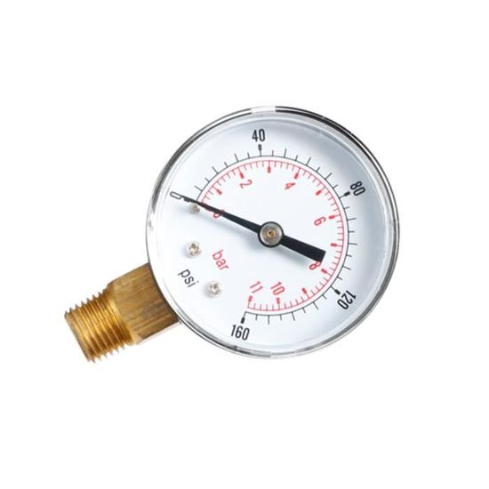 Manomètre De Compresseur D'air 4,5" - 200 PSI, Filetage 1/4" NPT Mâle - Montage Latéral/bas