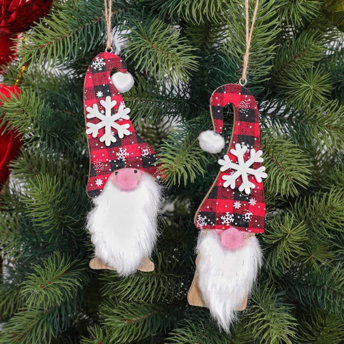 2PC Christmas Ornaments Gift Santa Claus Snowman Toy Doll Hang A1198