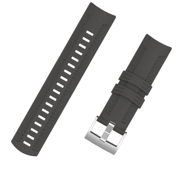 Eiffel Bracelet en caoutchouc de montre-bracelet intelligent en caoutchouc de silicone pour Suunto 9 (gris)