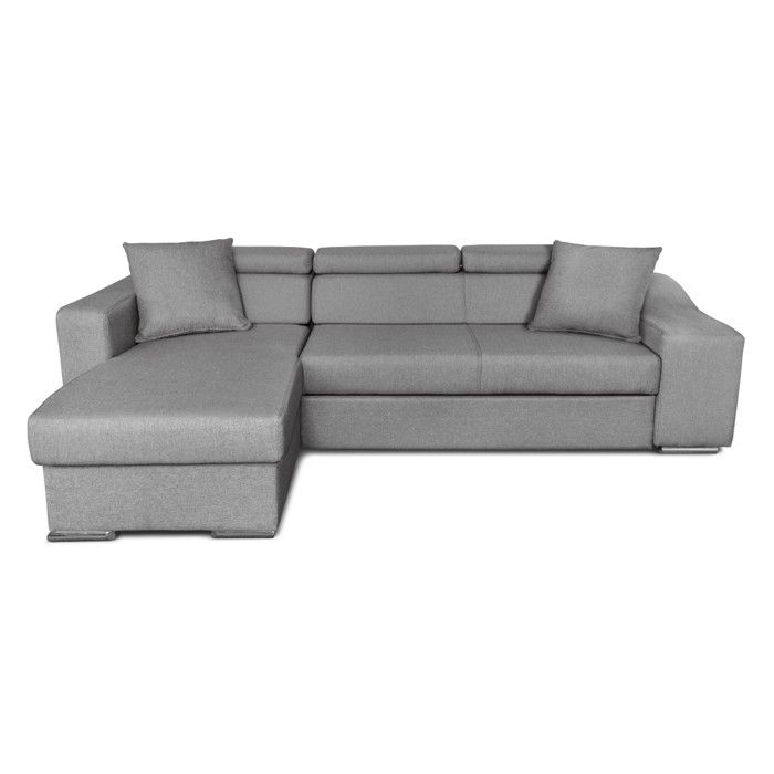 Canapé d'Angle ELONA Convertible en Tissu Gris