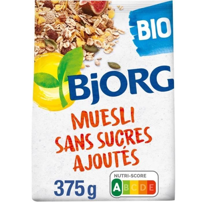 BJORG - Muesli Sans Sucre Ajouté 375G - Lot De 4