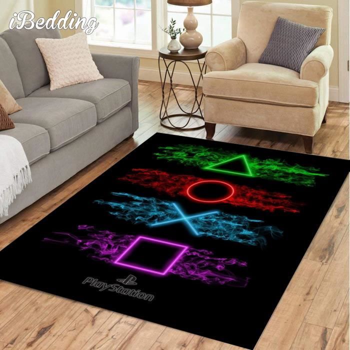 SRC-1924 Tapis d'amoureux de jeux Playstation, grands tapis pour salon, chambre d'enfants, tapis de sol de jeu, décoration de c