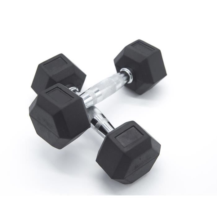 Haltères Hexagonales 7 kg - Lot de 2 - Noir